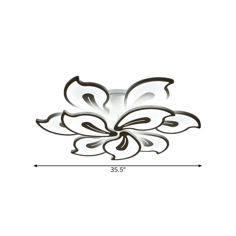 Acrylic Bauhinia Leaves Flush Ceiling Light Modernism LED 3/5/9-Light Flush Mount Light Fixture in Warm/White/Natural Light Clearhalo 'Ceiling Lights' 'Close To Ceiling Lights' 'Close to ceiling' 'Semi-flushmount' Lighting' 1401345