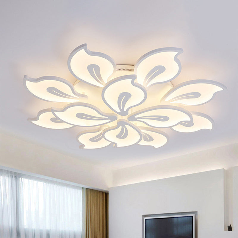 Acrylic Bauhinia Leaves Flush Ceiling Light Modernism LED 3/5/9-Light Flush Mount Light Fixture in Warm/White/Natural Light Clearhalo 'Ceiling Lights' 'Close To Ceiling Lights' 'Close to ceiling' 'Semi-flushmount' Lighting' 1401347