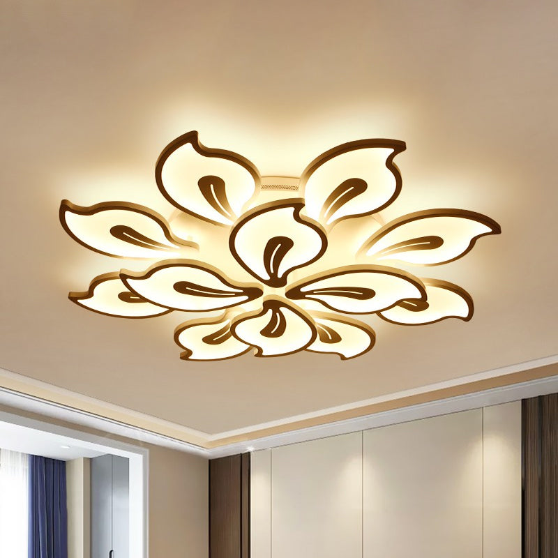 Acrylic Bauhinia Leaves Flush Ceiling Light Modernism LED 3/5/9-Light Flush Mount Light Fixture in Warm/White/Natural Light Clearhalo 'Ceiling Lights' 'Close To Ceiling Lights' 'Close to ceiling' 'Semi-flushmount' Lighting' 1401348