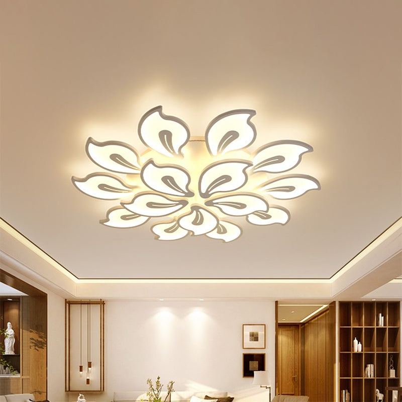 Acrylic Bauhinia Leaves Flush Ceiling Light Modernism LED 3/5/9-Light Flush Mount Light Fixture in Warm/White/Natural Light Clearhalo 'Ceiling Lights' 'Close To Ceiling Lights' 'Close to ceiling' 'Semi-flushmount' Lighting' 1401352