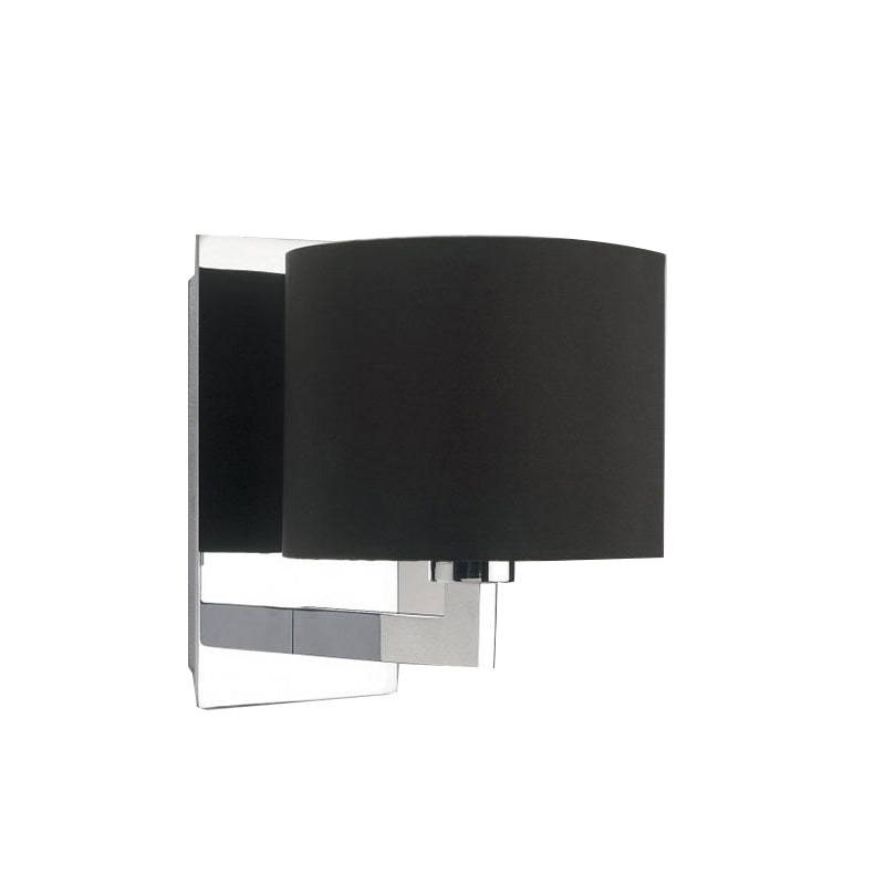 Drum Wall Mount Lighting Modernism Fabric 1 Light Wall Sconce Lighting in Black/White Clearhalo 'Modern wall lights' 'Modern' 'Wall Lamps & Sconces' 'Wall Lights' Lighting' 1401381