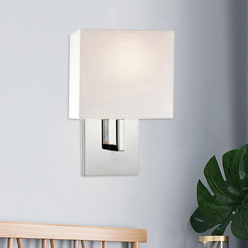 Drum Wall Mount Lighting Modernism Fabric 1 Light Wall Sconce Lighting in Black/White Clearhalo 'Modern wall lights' 'Modern' 'Wall Lamps & Sconces' 'Wall Lights' Lighting' 1401385