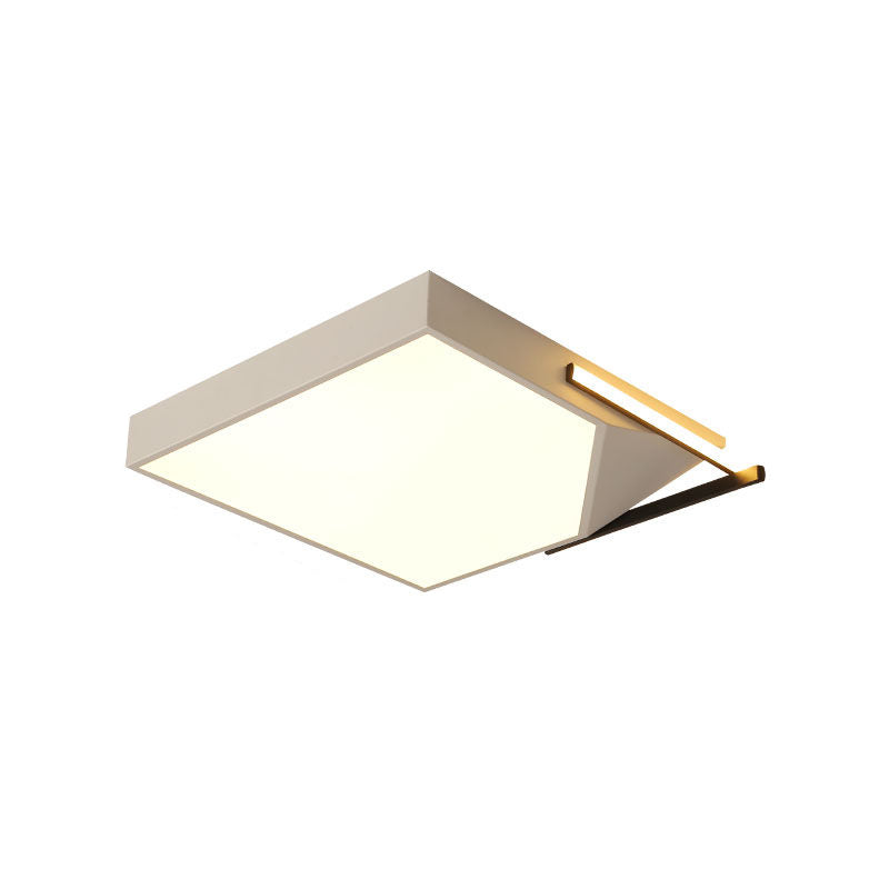 Simple Style Square Flush Mount Ceiling Light with Acrylic Shade Black/White LED Ceiling Flush Mount for Bedroom in Warm/White, 18"/21.5" Wide Clearhalo 'Ceiling Lights' 'Close To Ceiling Lights' 'Close to ceiling' 'Flush mount' Lighting' 1401398