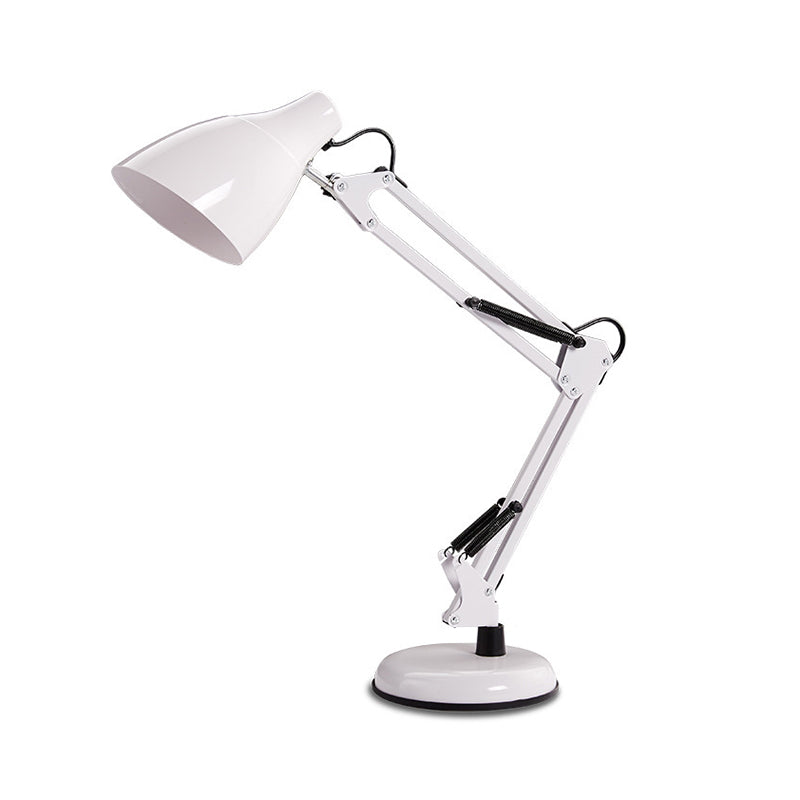 Black/White Multi-Joint Task Desk Lamp with Cone Shade Modern Style 1 Light Metallic Task Lighting for Study Room Clearhalo 'Lamps' 'Table Lamps' Lighting' 1401407