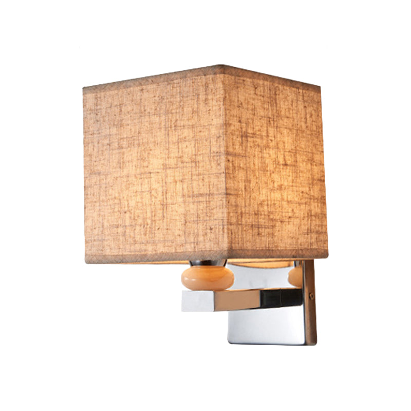 Fabric Cube Wall Sconce Lighting Contemporary LED Sconce Light in White/Black/Beige Clearhalo 'Modern wall lights' 'Modern' 'Wall Lamps & Sconces' 'Wall Lights' Lighting' 1401469