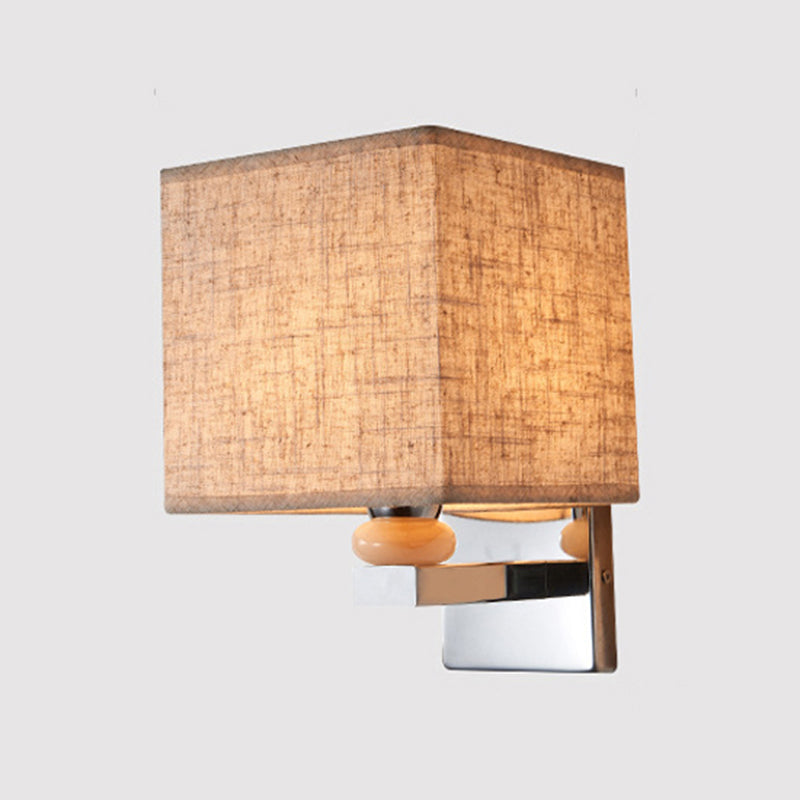 Fabric Cube Wall Sconce Lighting Contemporary LED Sconce Light in White/Black/Beige Clearhalo 'Modern wall lights' 'Modern' 'Wall Lamps & Sconces' 'Wall Lights' Lighting' 1401470