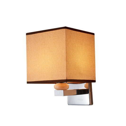Fabric Cube Wall Sconce Lighting Contemporary LED Sconce Light in White/Black/Beige Clearhalo 'Modern wall lights' 'Modern' 'Wall Lamps & Sconces' 'Wall Lights' Lighting' 1401474