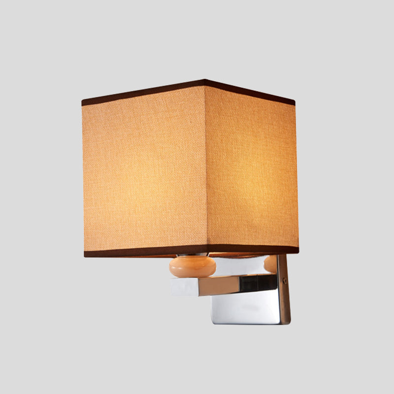 Fabric Cube Wall Sconce Lighting Contemporary LED Sconce Light in White/Black/Beige Clearhalo 'Modern wall lights' 'Modern' 'Wall Lamps & Sconces' 'Wall Lights' Lighting' 1401475