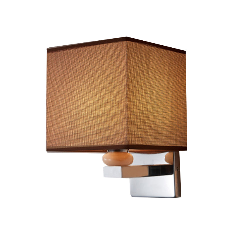 Fabric Cube Wall Sconce Lighting Contemporary LED Sconce Light in White/Black/Beige Clearhalo 'Modern wall lights' 'Modern' 'Wall Lamps & Sconces' 'Wall Lights' Lighting' 1401479