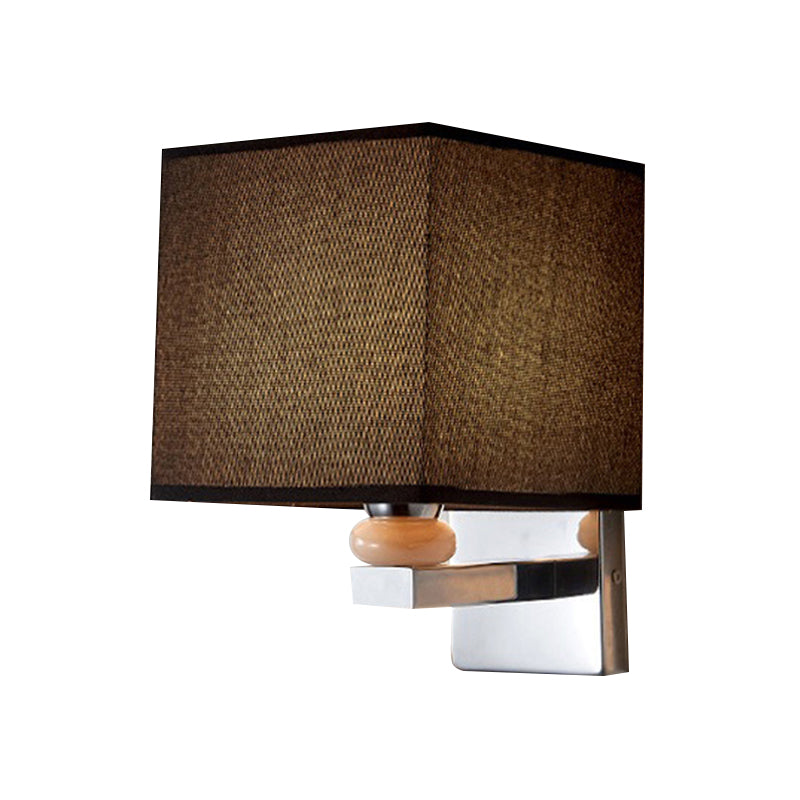 Fabric Cube Wall Sconce Lighting Contemporary LED Sconce Light in White/Black/Beige Clearhalo 'Modern wall lights' 'Modern' 'Wall Lamps & Sconces' 'Wall Lights' Lighting' 1401482