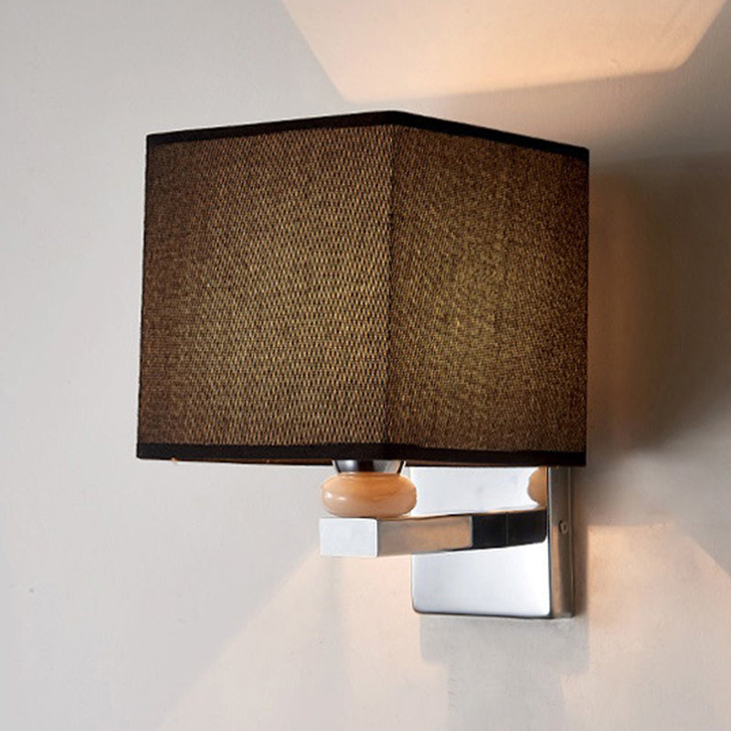 Fabric Cube Wall Sconce Lighting Contemporary LED Sconce Light in White/Black/Beige Clearhalo 'Modern wall lights' 'Modern' 'Wall Lamps & Sconces' 'Wall Lights' Lighting' 1401483
