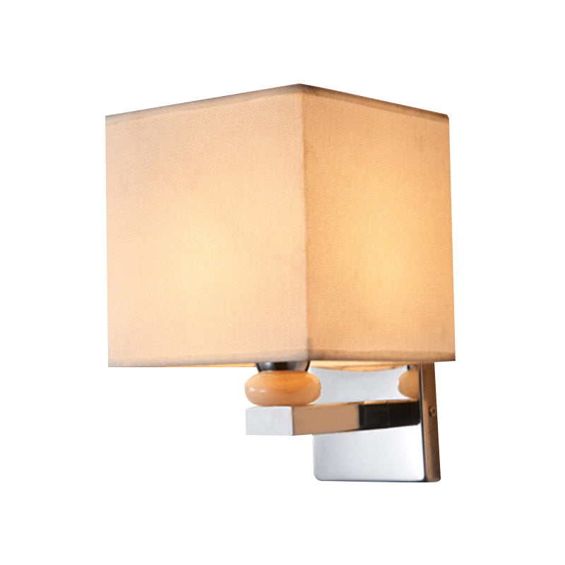 Fabric Cube Wall Sconce Lighting Contemporary LED Sconce Light in White/Black/Beige Clearhalo 'Modern wall lights' 'Modern' 'Wall Lamps & Sconces' 'Wall Lights' Lighting' 1401486