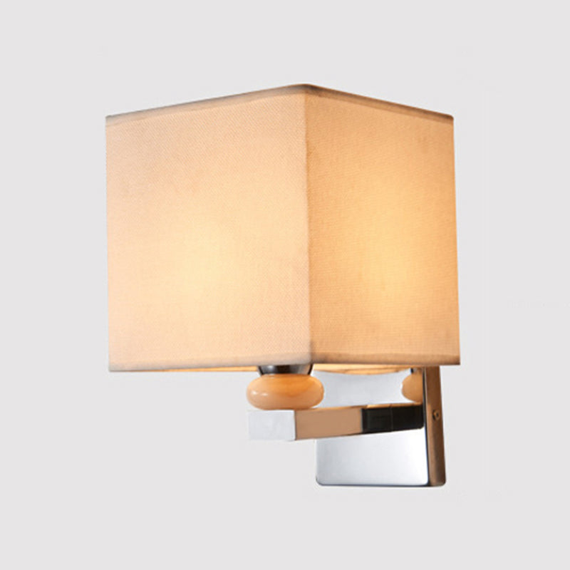 Fabric Cube Wall Sconce Lighting Contemporary LED Sconce Light in White/Black/Beige Clearhalo 'Modern wall lights' 'Modern' 'Wall Lamps & Sconces' 'Wall Lights' Lighting' 1401487