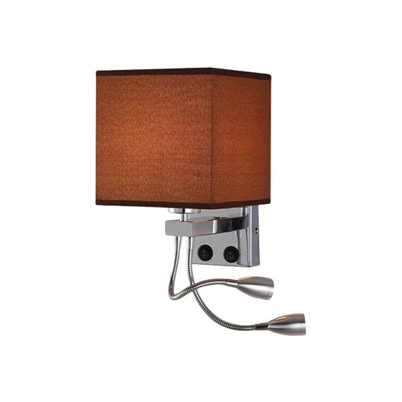 White/Black/Beige Cube Wall Sconce Lighting Modernism Fabric 1 Light Wall Mount Light Clearhalo 'Modern wall lights' 'Modern' 'Wall Lamps & Sconces' 'Wall Lights' Lighting' 1401519