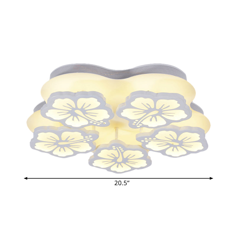 Simplicity Blossom Acrylic Flush Mount Light LED 5/7/12-Head Ceiling Lamp Fixture in Warm/White/Natural Light Clearhalo 'Ceiling Lights' 'Close To Ceiling Lights' 'Close to ceiling' 'Semi-flushmount' Lighting' 1401533