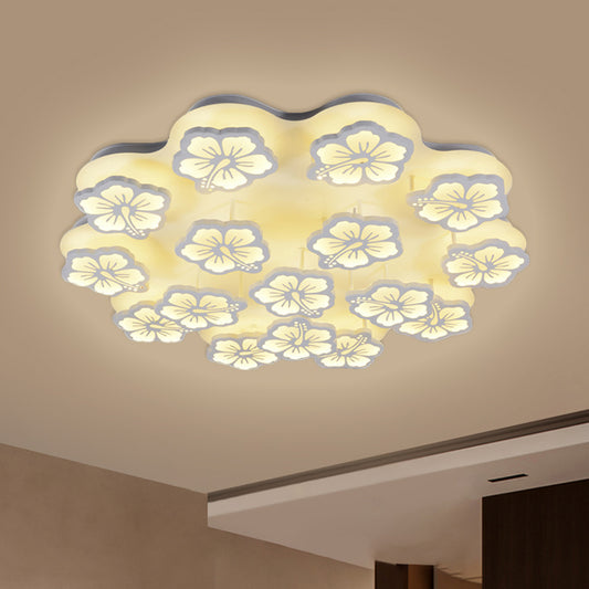 Simplicity Blossom Acrylic Flush Mount Light LED 5/7/12-Head Ceiling Lamp Fixture in Warm/White/Natural Light Clearhalo 'Ceiling Lights' 'Close To Ceiling Lights' 'Close to ceiling' 'Semi-flushmount' Lighting' 1401546