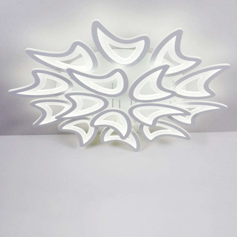 Modern 3/4/5 Lights Ceiling Lamp with Acrylic Shade White LED Leaves Flush Mount Ceiling Light in Warm/White/Natural Light Clearhalo 'Ceiling Lights' 'Close To Ceiling Lights' 'Close to ceiling' 'Semi-flushmount' Lighting' 1401584