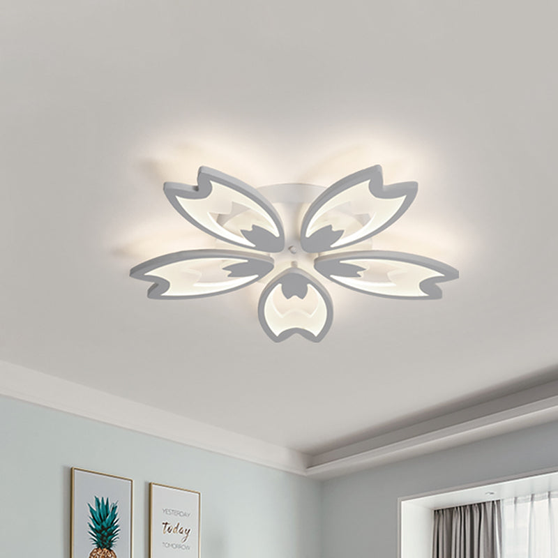 Acrylic Buds LED Flush Mount Light Contemporary 3/5/9-Head Living Room Ceiling Flushmount Lamp in Warm/White/Natural Light Clearhalo 'Ceiling Lights' 'Close To Ceiling Lights' 'Close to ceiling' 'Semi-flushmount' Lighting' 1401605