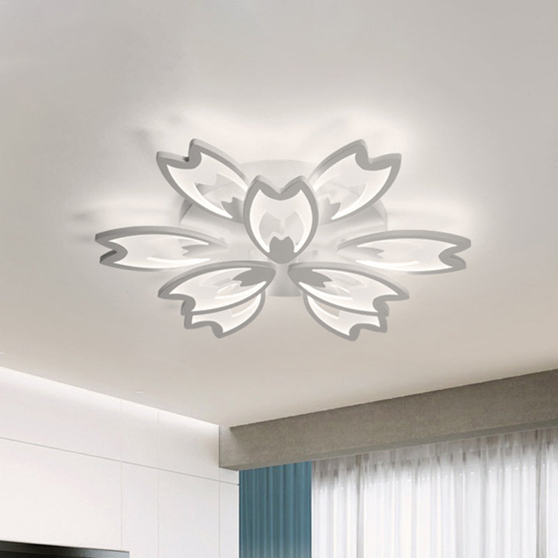 Acrylic Buds LED Flush Mount Light Contemporary 3/5/9-Head Living Room Ceiling Flushmount Lamp in Warm/White/Natural Light Clearhalo 'Ceiling Lights' 'Close To Ceiling Lights' 'Close to ceiling' 'Semi-flushmount' Lighting' 1401610