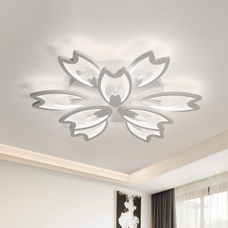 Acrylic Buds LED Flush Mount Light Contemporary 3/5/9-Head Living Room Ceiling Flushmount Lamp in Warm/White/Natural Light Clearhalo 'Ceiling Lights' 'Close To Ceiling Lights' 'Close to ceiling' 'Semi-flushmount' Lighting' 1401611