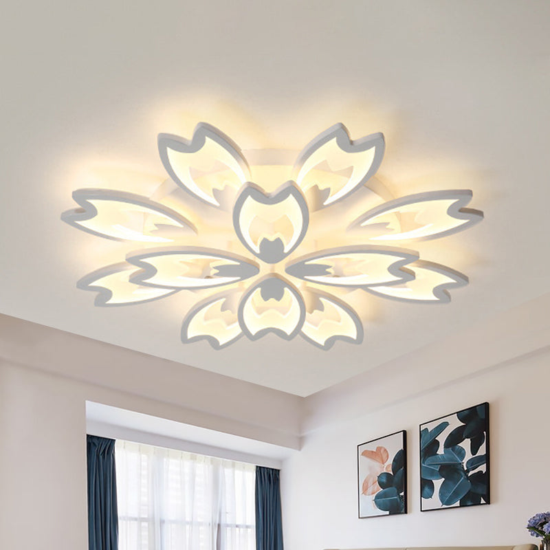 Acrylic Buds LED Flush Mount Light Contemporary 3/5/9-Head Living Room Ceiling Flushmount Lamp in Warm/White/Natural Light Clearhalo 'Ceiling Lights' 'Close To Ceiling Lights' 'Close to ceiling' 'Semi-flushmount' Lighting' 1401616