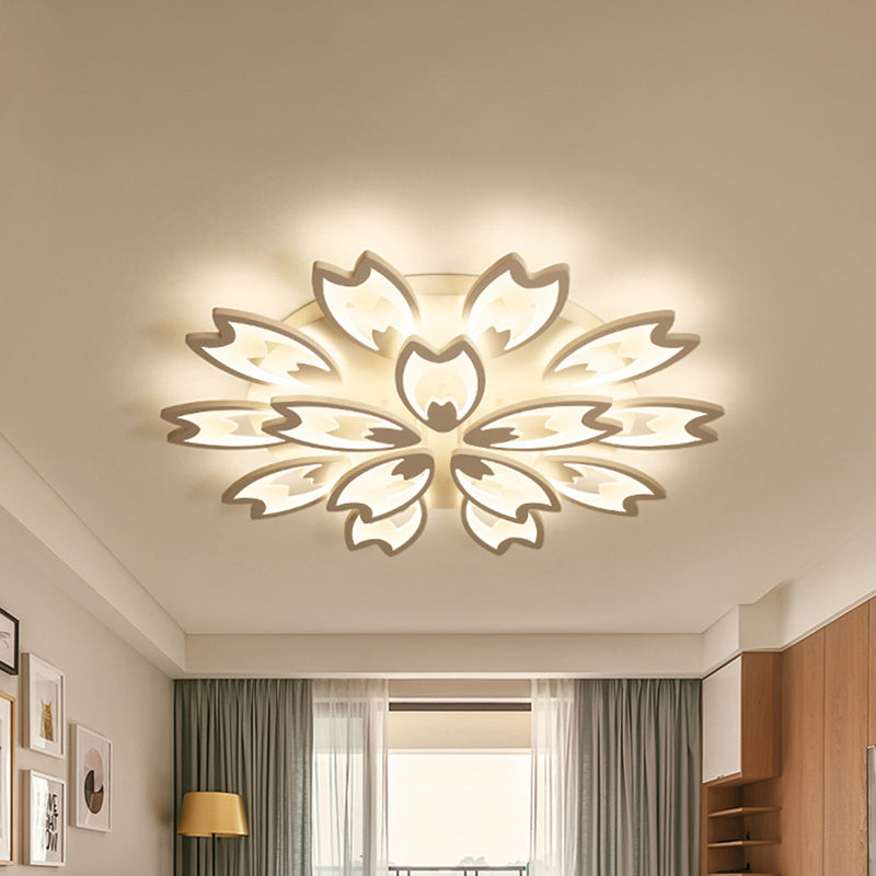 Acrylic Buds LED Flush Mount Light Contemporary 3/5/9-Head Living Room Ceiling Flushmount Lamp in Warm/White/Natural Light Clearhalo 'Ceiling Lights' 'Close To Ceiling Lights' 'Close to ceiling' 'Semi-flushmount' Lighting' 1401620