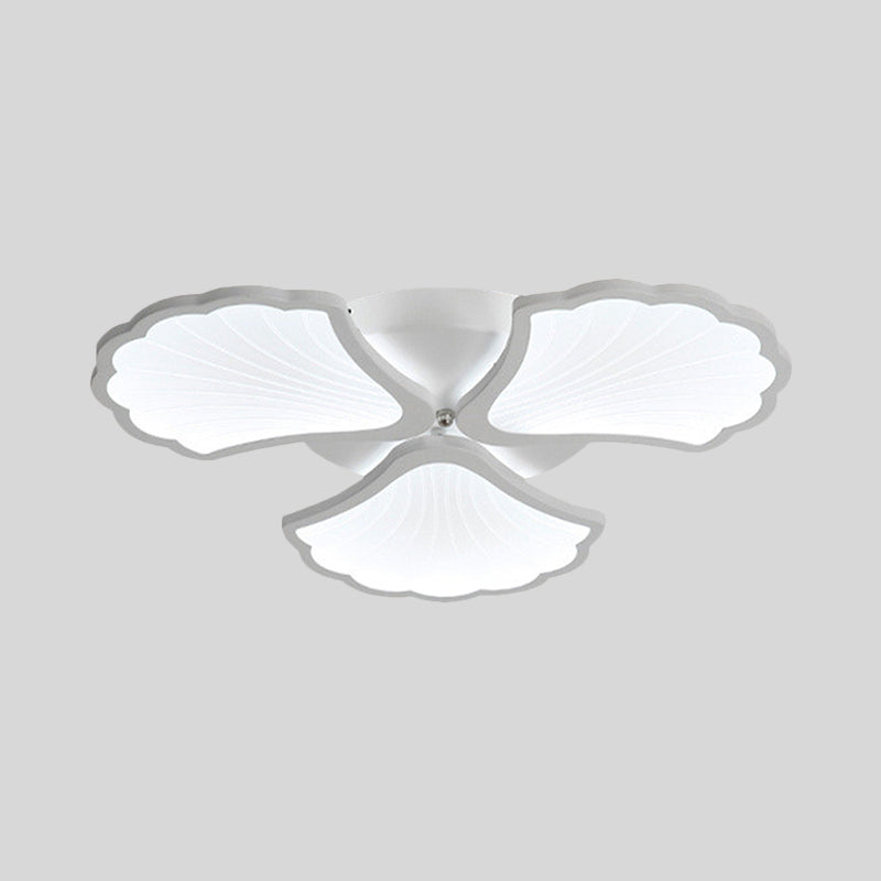 3/5/9 Lights Living Room LED Flush Ceiling Light with Ginkgo Leaf Acrylic Shade White Lighting Fixture in Warm/White/Natural Light Clearhalo 'Ceiling Lights' 'Close To Ceiling Lights' 'Close to ceiling' 'Semi-flushmount' Lighting' 1401646