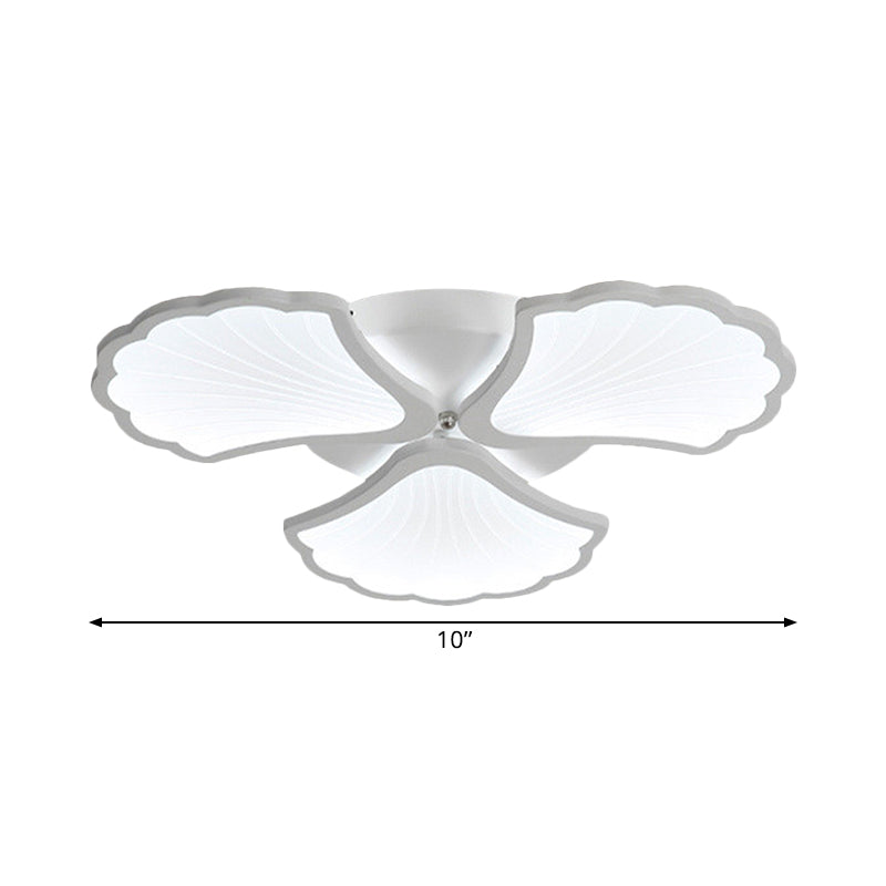 3/5/9 Lights Living Room LED Flush Ceiling Light with Ginkgo Leaf Acrylic Shade White Lighting Fixture in Warm/White/Natural Light Clearhalo 'Ceiling Lights' 'Close To Ceiling Lights' 'Close to ceiling' 'Semi-flushmount' Lighting' 1401647