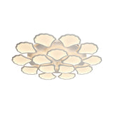 3/5/9 Lights Living Room LED Flush Ceiling Light with Ginkgo Leaf Acrylic Shade White Lighting Fixture in Warm/White/Natural Light Clearhalo 'Ceiling Lights' 'Close To Ceiling Lights' 'Close to ceiling' 'Semi-flushmount' Lighting' 1401666