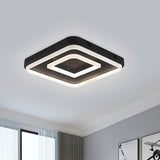 16.5"/20.5"/24.5" Wide Acrylic Square Semi Mount Lighting Modern LED Black Ceiling Flush Light Fixture in Warm/White Light Clearhalo 'Ceiling Lights' 'Close To Ceiling Lights' 'Close to ceiling' 'Flush mount' Lighting' 1401676