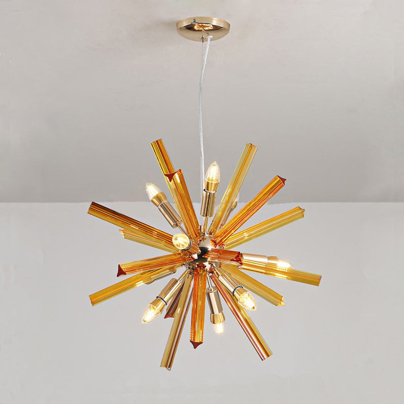 Contemporary Sputnik Chandelier Pendant Light Crystal 9/16 Lights Hanging Ceiling Light in Gold 9 Gold Clearhalo 'Ceiling Lights' 'Chandeliers' 'Glass shade' 'Glass' 'Modern Chandeliers' 'Modern' Lighting' 1401716