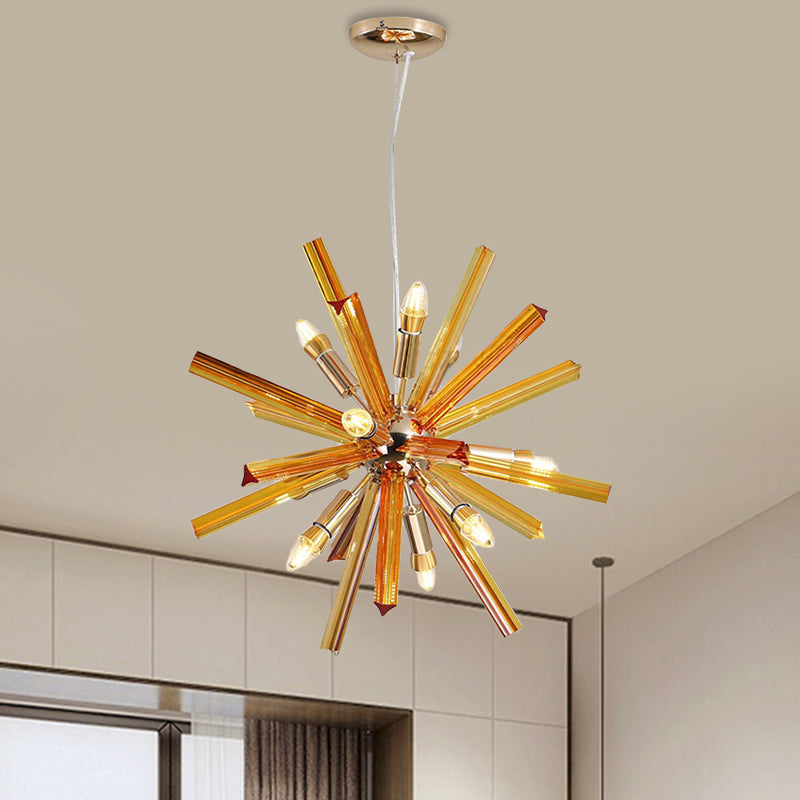 Contemporary Sputnik Chandelier Pendant Light Crystal 9/16 Lights Hanging Ceiling Light in Gold Clearhalo 'Ceiling Lights' 'Chandeliers' 'Glass shade' 'Glass' 'Modern Chandeliers' 'Modern' Lighting' 1401717