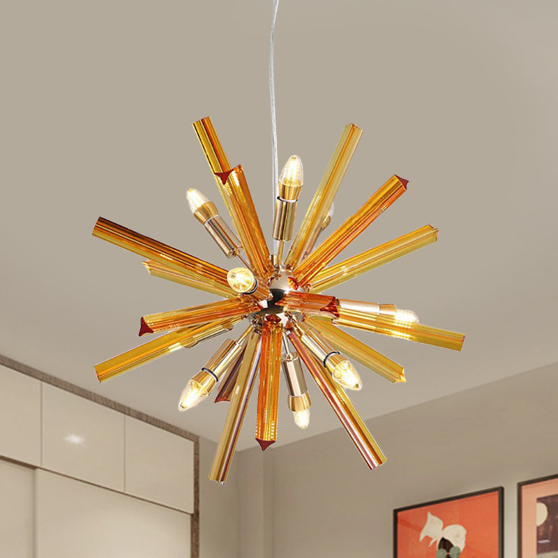 Contemporary Sputnik Chandelier Pendant Light Crystal 9/16 Lights Hanging Ceiling Light in Gold Clearhalo 'Ceiling Lights' 'Chandeliers' 'Glass shade' 'Glass' 'Modern Chandeliers' 'Modern' Lighting' 1401718