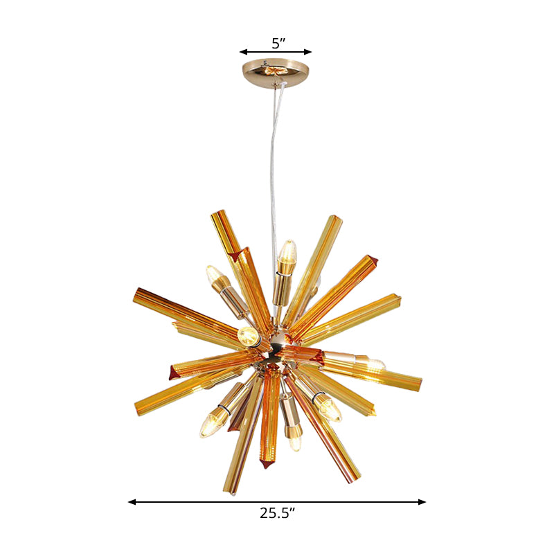 Contemporary Sputnik Chandelier Pendant Light Crystal 9/16 Lights Hanging Ceiling Light in Gold Clearhalo 'Ceiling Lights' 'Chandeliers' 'Glass shade' 'Glass' 'Modern Chandeliers' 'Modern' Lighting' 1401720