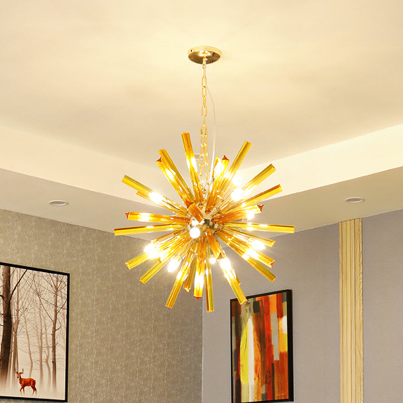 Contemporary Sputnik Chandelier Pendant Light Crystal 9/16 Lights Hanging Ceiling Light in Gold Clearhalo 'Ceiling Lights' 'Chandeliers' 'Glass shade' 'Glass' 'Modern Chandeliers' 'Modern' Lighting' 1401722