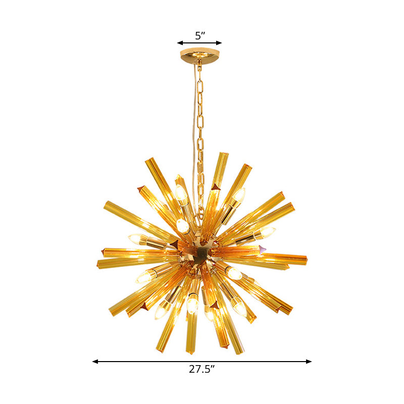 Contemporary Sputnik Chandelier Pendant Light Crystal 9/16 Lights Hanging Ceiling Light in Gold Clearhalo 'Ceiling Lights' 'Chandeliers' 'Glass shade' 'Glass' 'Modern Chandeliers' 'Modern' Lighting' 1401725