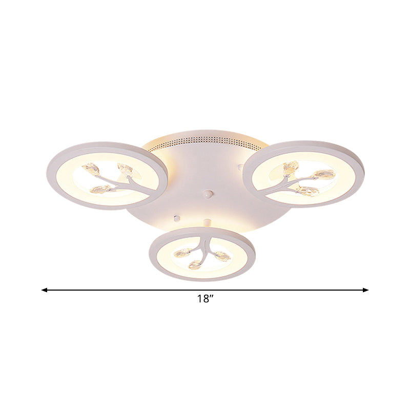 Acrylic Tree Flush Mount Ceiling Light Modern LED 3/6/9-Light Ceiling Lighting Fixture with Crystal Accents in Warm/White/Natural Light Clearhalo 'Ceiling Lights' 'Close To Ceiling Lights' 'Close to ceiling' 'Semi-flushmount' Lighting' 1401822