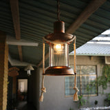 Kerosene Pendant Lighting Coastal Single Light Clear Glass Hanging Ceiling Light in Antique Brass/Weathered Copper, 6"/8.5" Wide Weathered Copper 6" Clearhalo 'Art Deco Pendants' 'Cast Iron' 'Ceiling Lights' 'Ceramic' 'Crystal' 'Industrial Pendants' 'Industrial' 'Metal' 'Middle Century Pendants' 'Pendant Lights' 'Pendants' 'Tiffany' Lighting' 140256