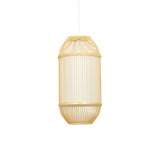 Oblong Shade Hanging Lamp Country Style Bamboo 1-Light Beige Ceiling Light Fixture for Bedroom Clearhalo 'Ceiling Lights' 'Pendant Lights' 'Pendants' Lighting' 140269