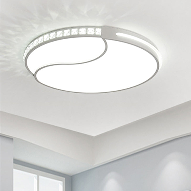 16.5"/20.5"/24.5" Wide Crystal Circular Flush Mount Lighting Contemporary LED Ceiling Light Fixture in Warm/White Light White White Clearhalo 'Ceiling Lights' 'Close To Ceiling Lights' 'Close to ceiling' 'Flush mount' Lighting' 140318