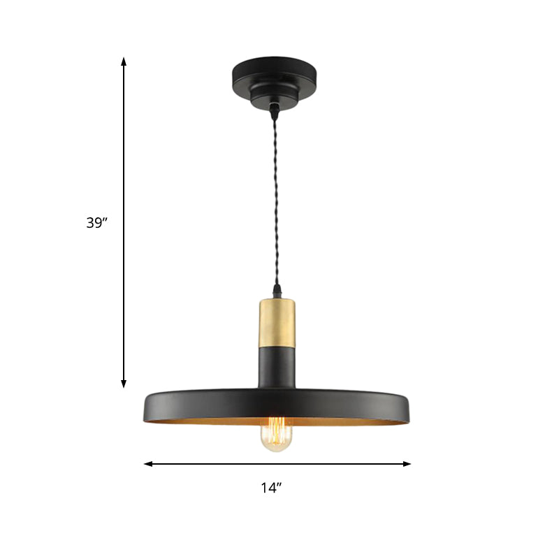 Black Round Shade Pendant Light Modern Stylish Metal 1 Bulb Dining Room Hanging Ceiling Light Clearhalo 'Ceiling Lights' 'Modern Pendants' 'Modern' 'Pendant Lights' 'Pendants' Lighting' 140433