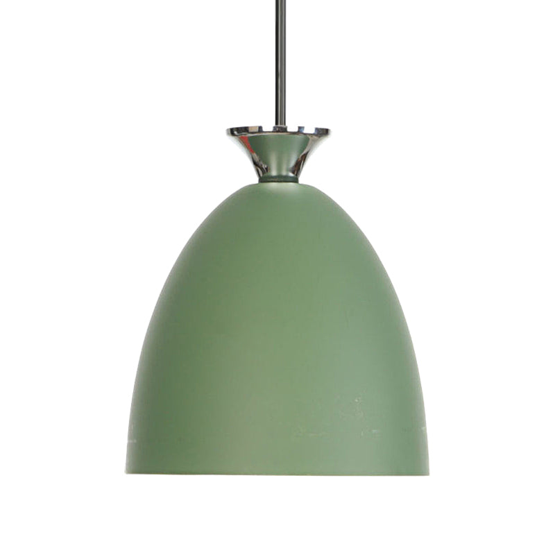 Blue/Gray Domed Hanging Ceiling Light Macaron Metallic 1 Light Bedside Pendant Lamp with Adjustable Cord Clearhalo 'Ceiling Lights' 'Modern Pendants' 'Modern' 'Pendant Lights' 'Pendants' Lighting' 140789