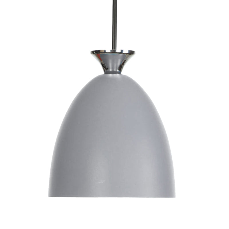 Blue/Gray Domed Hanging Ceiling Light Macaron Metallic 1 Light Bedside Pendant Lamp with Adjustable Cord Clearhalo 'Ceiling Lights' 'Modern Pendants' 'Modern' 'Pendant Lights' 'Pendants' Lighting' 140791