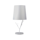 Contemporary Tapered Task Light Fabric 1 Light Reading Book Light in White/Black with Branch Base Clearhalo 'Lamps' 'Table Lamps' Lighting' 140802