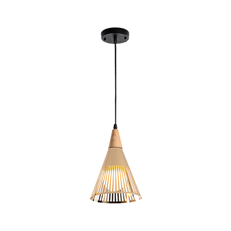 Metallic Cone Ceiling Light with Cage Shade Contemporary 1 Light Bedroom Pendant Lighting in Black/Gold/White Clearhalo 'Ceiling Lights' 'Modern Pendants' 'Modern' 'Pendant Lights' 'Pendants' Lighting' 140879