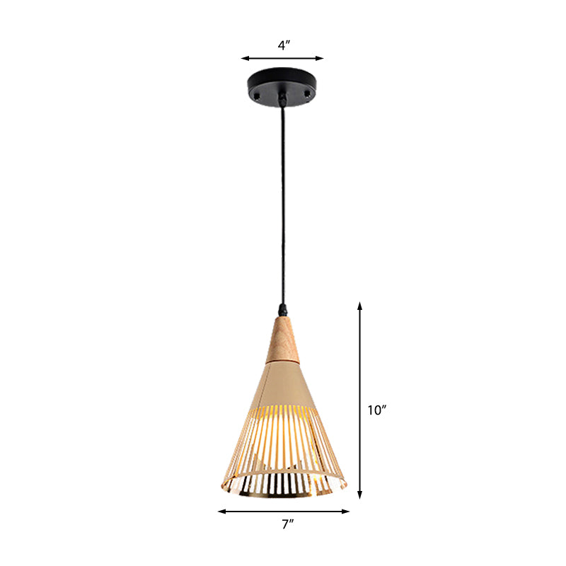 Metallic Cone Ceiling Light with Cage Shade Contemporary 1 Light Bedroom Pendant Lighting in Black/Gold/White Clearhalo 'Ceiling Lights' 'Modern Pendants' 'Modern' 'Pendant Lights' 'Pendants' Lighting' 140880