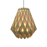 Modern Geometric Pendant Lamp Wooden 1 Light Restaurant Hanging Lamp in Natural Wood Clearhalo 'Ceiling Lights' 'Pendant Lights' 'Pendants' Lighting' 140903