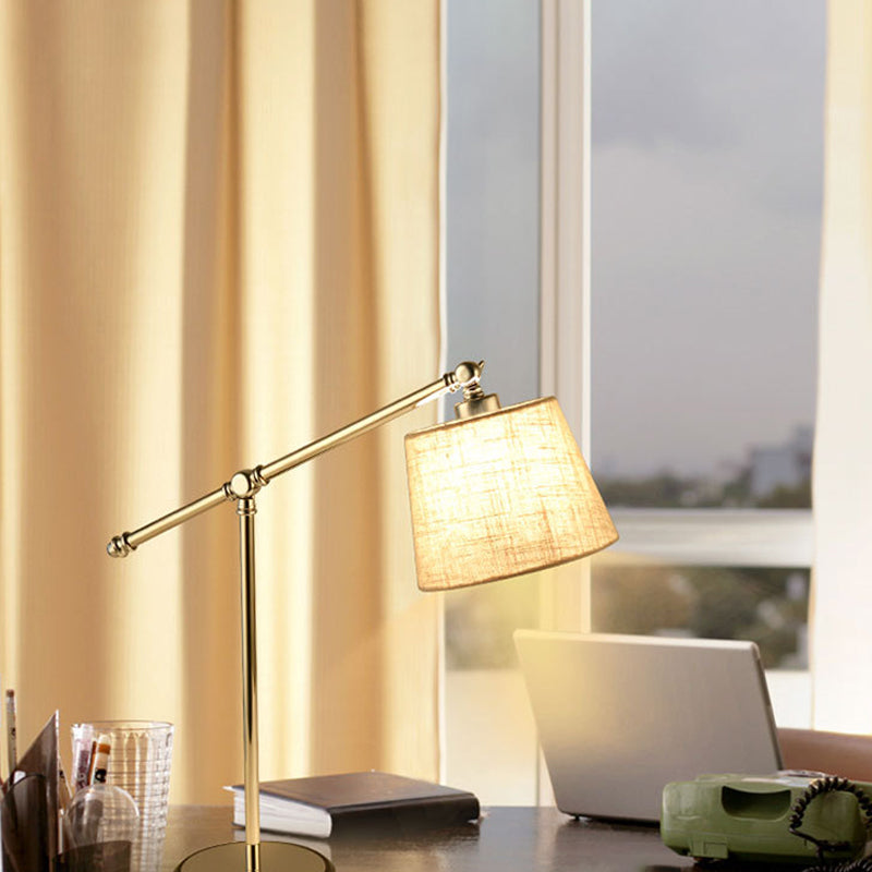 Contemporary Cone Task Lighting Fabric LED Reading Book Light in White for Bedroom Clearhalo 'Lamps' 'Table Lamps' Lighting' 141014