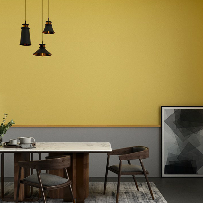 Modern Solid Removable Wallpaper for Snack Bar 19.4-sq ft Wall Decor in Yellow, Peel and Stick Clearhalo 'Modern wall decor' 'Modern' 'Wallpaper' Wall Decor' 1410339