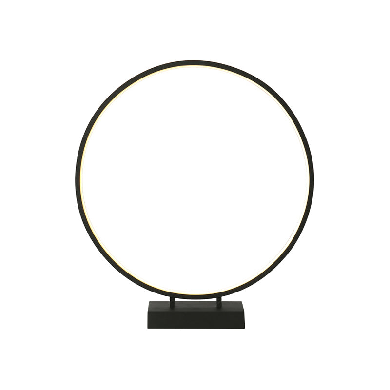 10"/12"/16" Dia Ring Desk Lamp Simplicity Acrylic LED Single Light Black/White Table Light in Warm/White Light Clearhalo 'Lamps' 'Table Lamps' Lighting' 141060